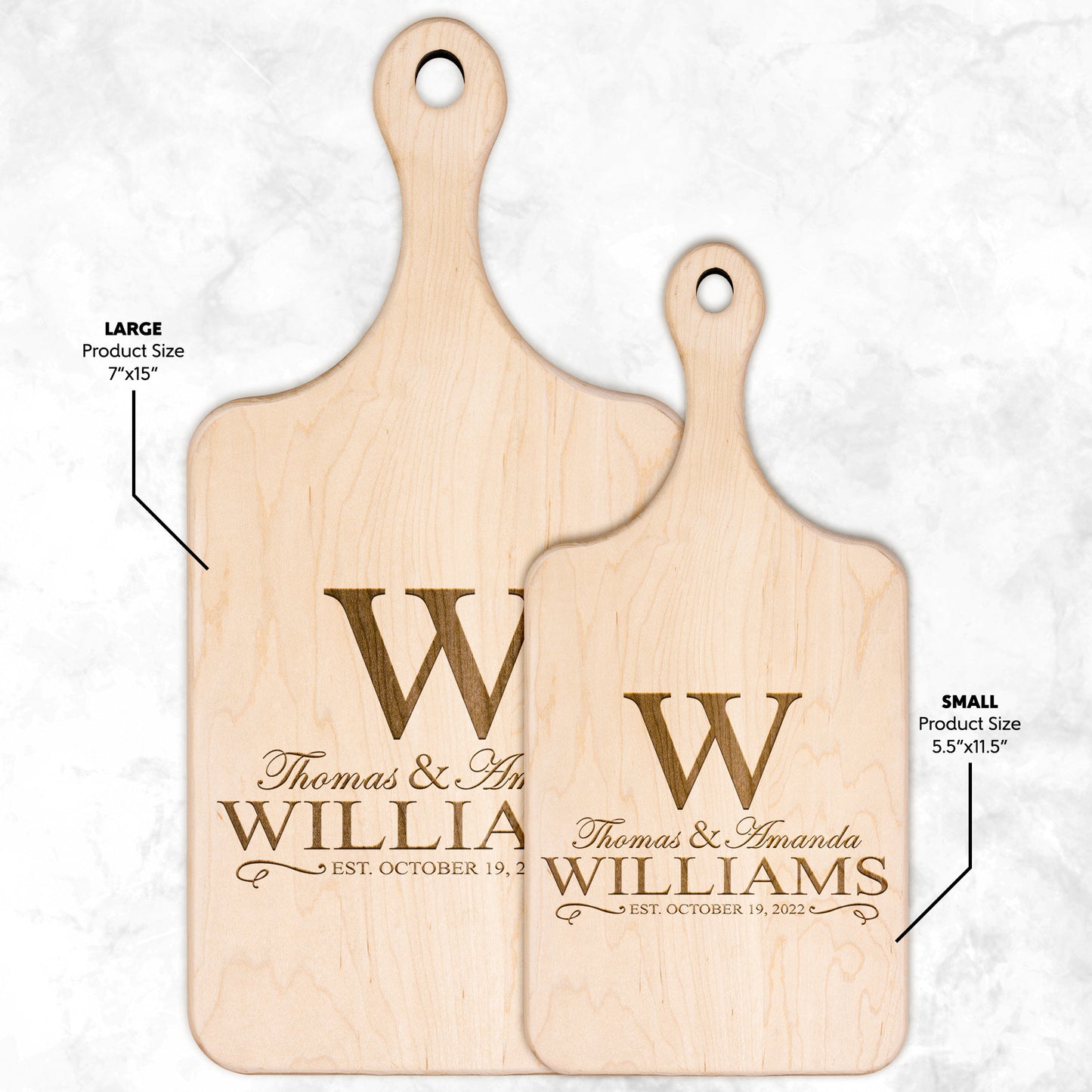 Williams mẫu 5 tên couple Thớt teelaunch version dọc