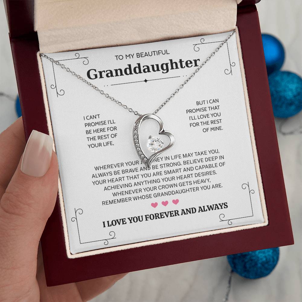 Granddaughter Gifts From Grandma Grandpa - To My Granddaughter Necklace With Heartfelt Message & Elegant Box, Jewelry Gift For Birthday, Graduation, Valentines, Mothers Day, Christmas & More