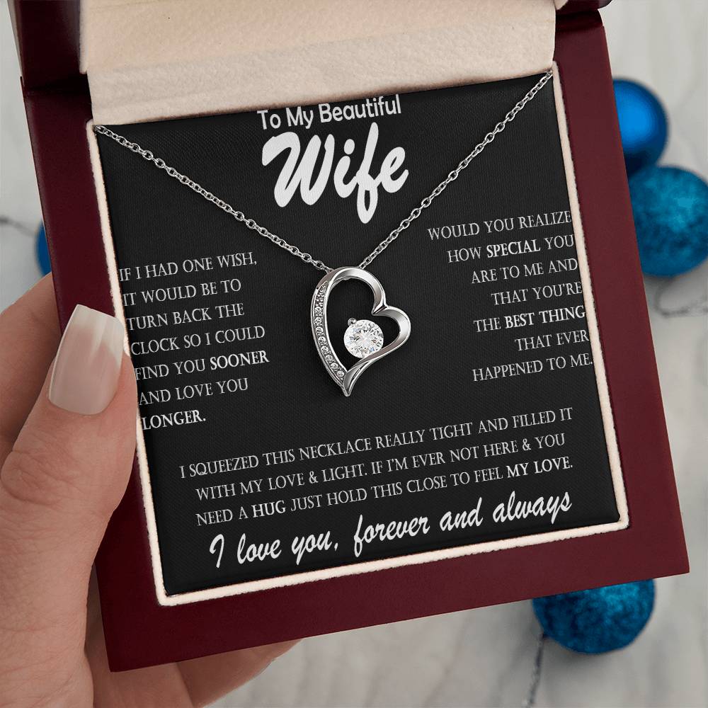 Stainless Steel Heart Necklace for Wife – Durable Love Pendant Jewelry – Perfect Romantic Gift for Her on Anniversary, Valentine’s Day, Birthday