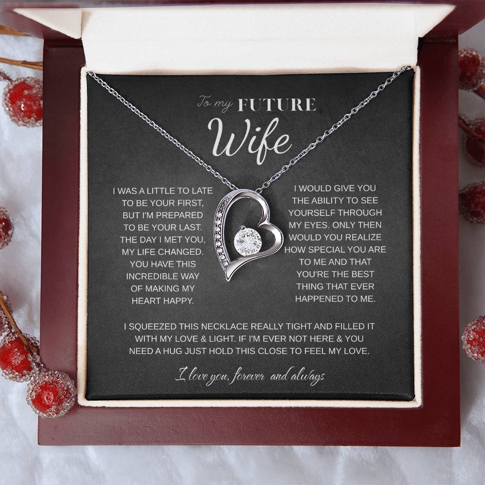 To My Future Wife Necklace - Promise Necklace For Her, Fiance Gifts For Her, Birthday Gifts For Future Wife With Message Card, To My Soulmate Necklace For Women Women Romantic Jewelry With Message Card, Gift Box