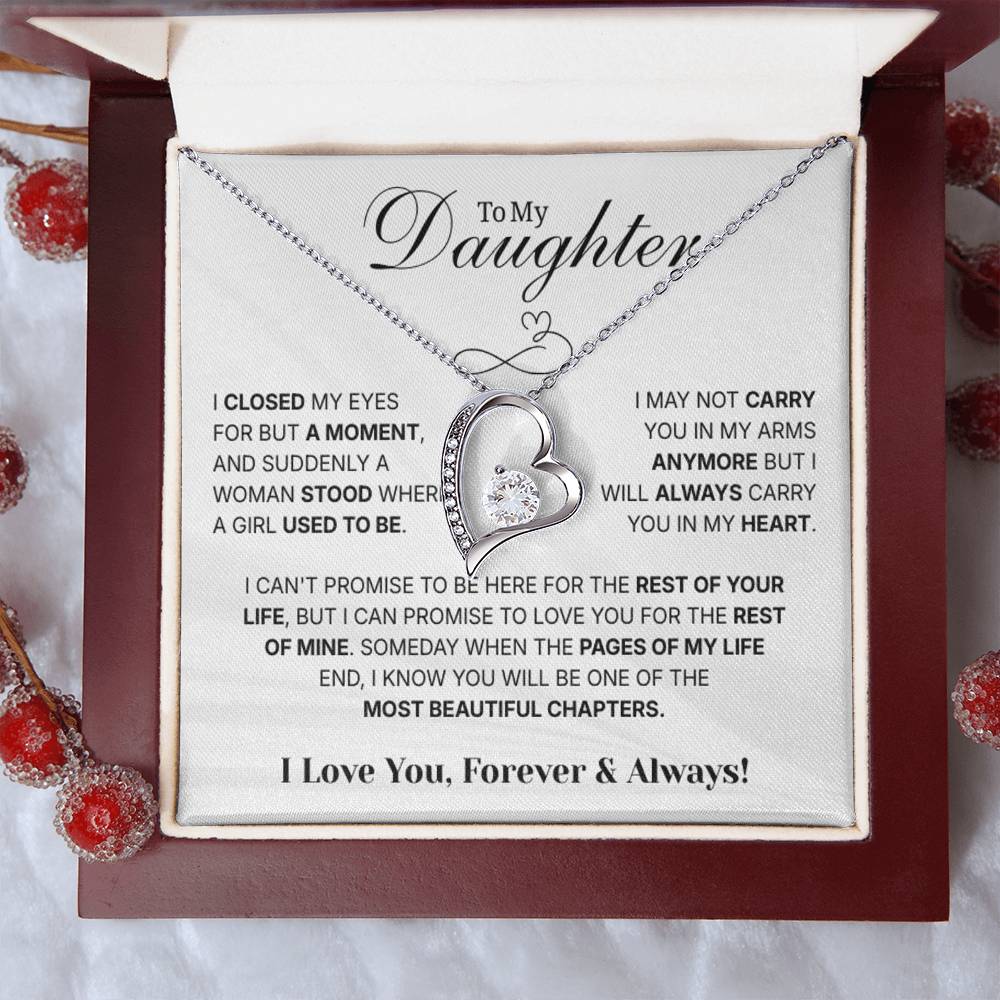 To My Daughter Necklace from Dad – Christmas Gift for Daughter or Daughter-in-Law, Birthday Jewelry for Women, Valentine's Day & Mother's Day Present