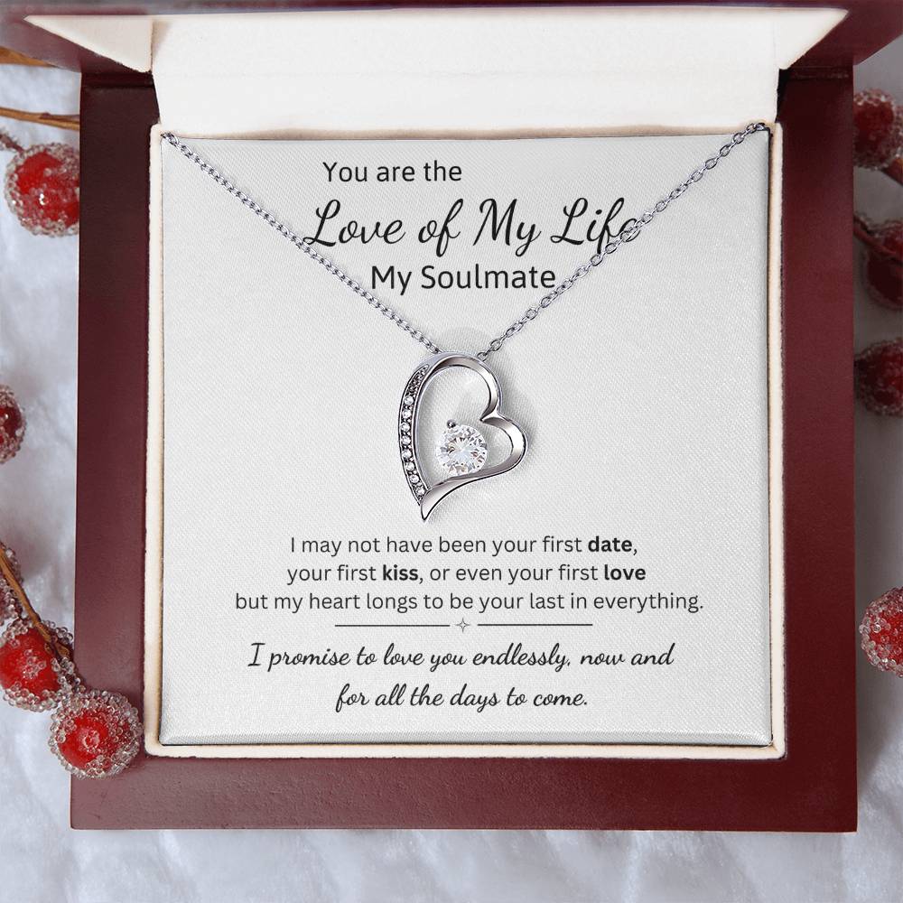 To My Soulmate Necklace – Romantic Jewelry Gift for Wife from Husband – Birthday, Anniversary, Valentine’s Day Gift with Message Card & Gift Box