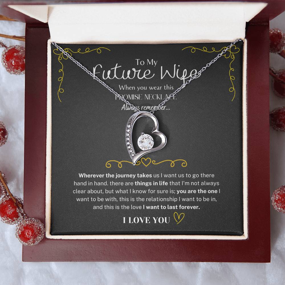 To My Future Wife Necklace - Promise Necklace For Her, Fiance Gifts For Her, Birthday Gifts For Future Wife With Message Card, To My Soulmate Necklace For Women Women Romantic Jewelry With Message Card, Gift Box