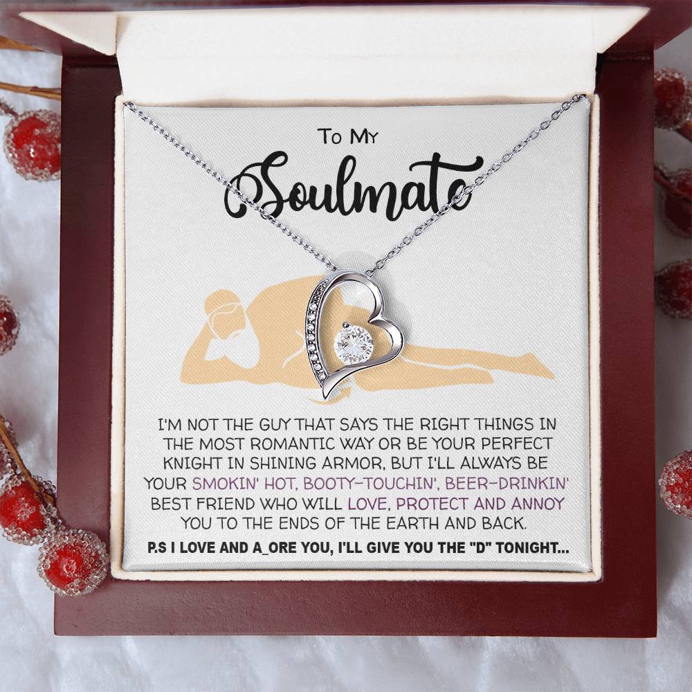 Necklace To my Soulmate necklace for Women Gifts from Boyfriend Funny Gifts For Girlfriend Best Birthday Gift Ideas For Wife, Romantic Jewelry For Her Anniversary on Valentine day Forever Love not Earing Template