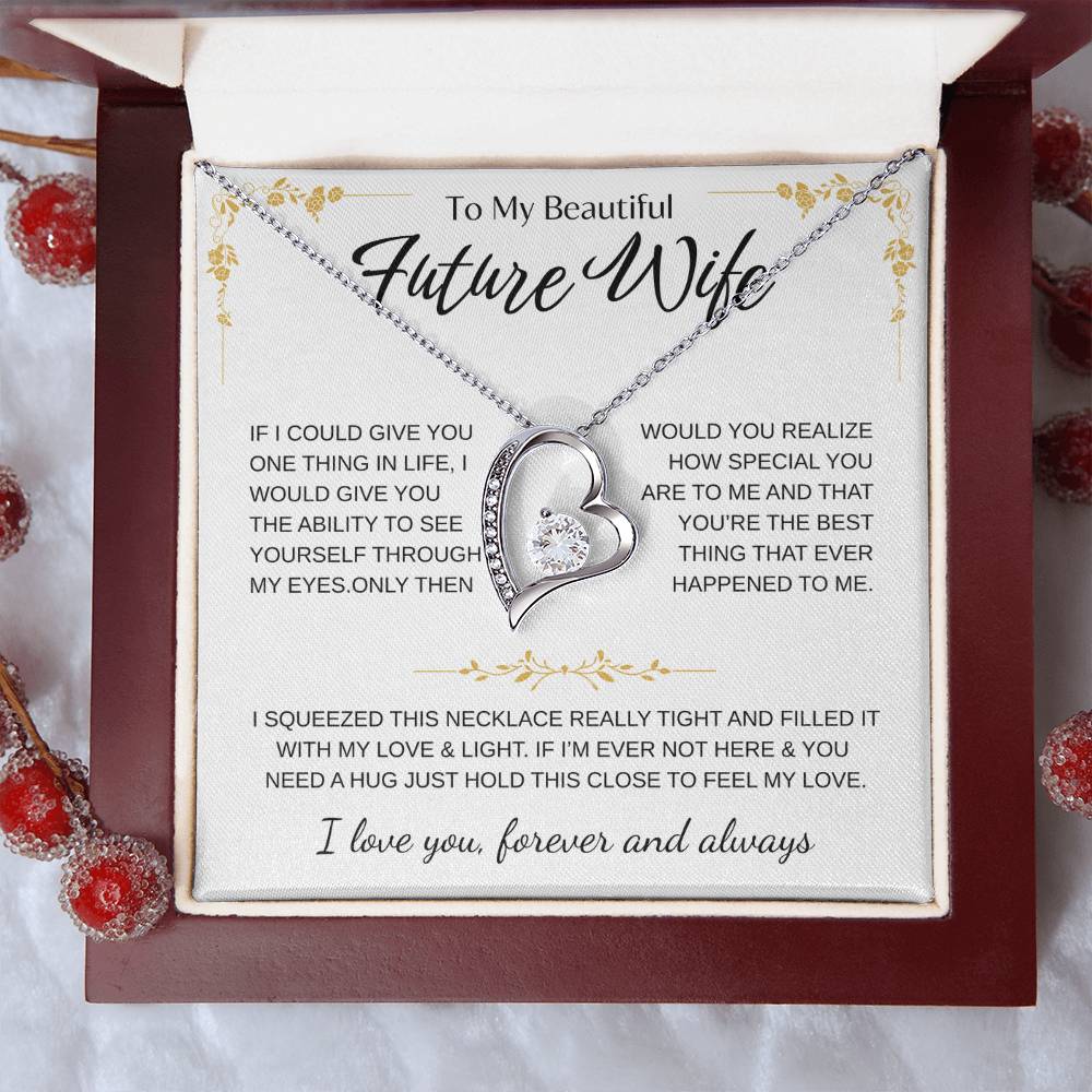 To My Future Wife Necklace - Promise Necklace For Her, Fiance Gifts For Her, Birthday Gifts For Future Wife With Message Card, To My Soulmate Necklace For Women Women Romantic Jewelry With Message Card, Gift Box