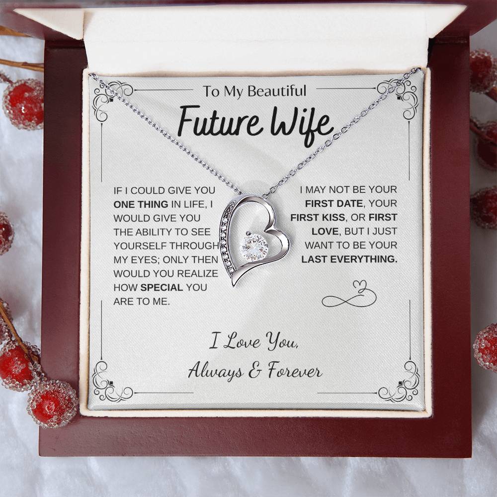 To My Future Wife Necklace - Promise Necklace For Her, Fiance Gifts For Her, Birthday Gifts For Future Wife With Message Card, To My Soulmate Necklace For Women Women Romantic Jewelry With Message Card, Gift Box