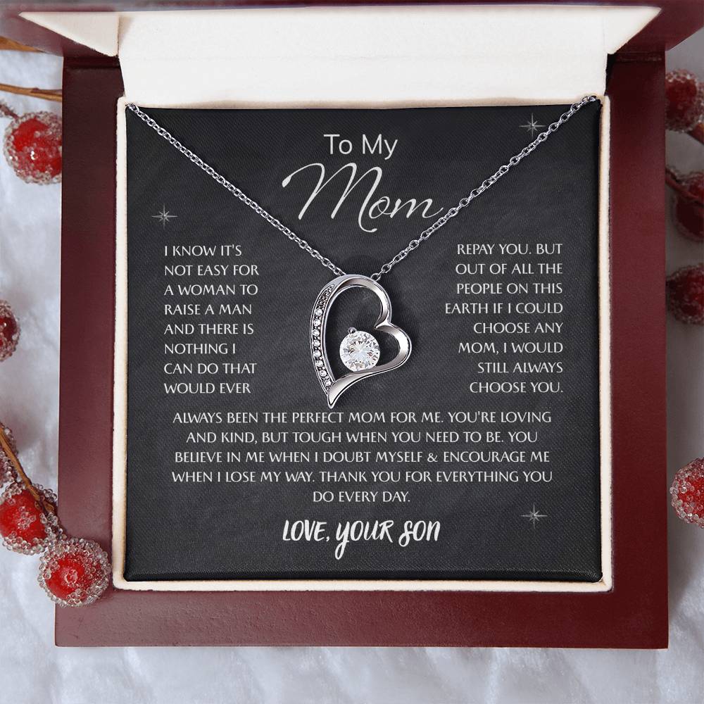 To My Mom – Sentimental Necklace with Heartfelt Card, Thoughtful Gifts from Daughter or Son for Mother’s Day, Birthday, Christmas