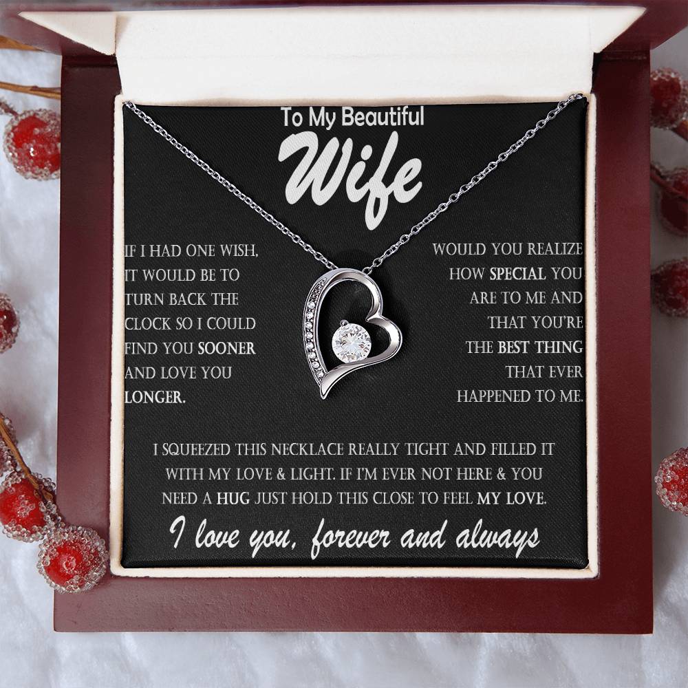 Stainless Steel Heart Necklace for Wife – Durable Love Pendant Jewelry – Perfect Romantic Gift for Her on Anniversary, Valentine’s Day, Birthday
