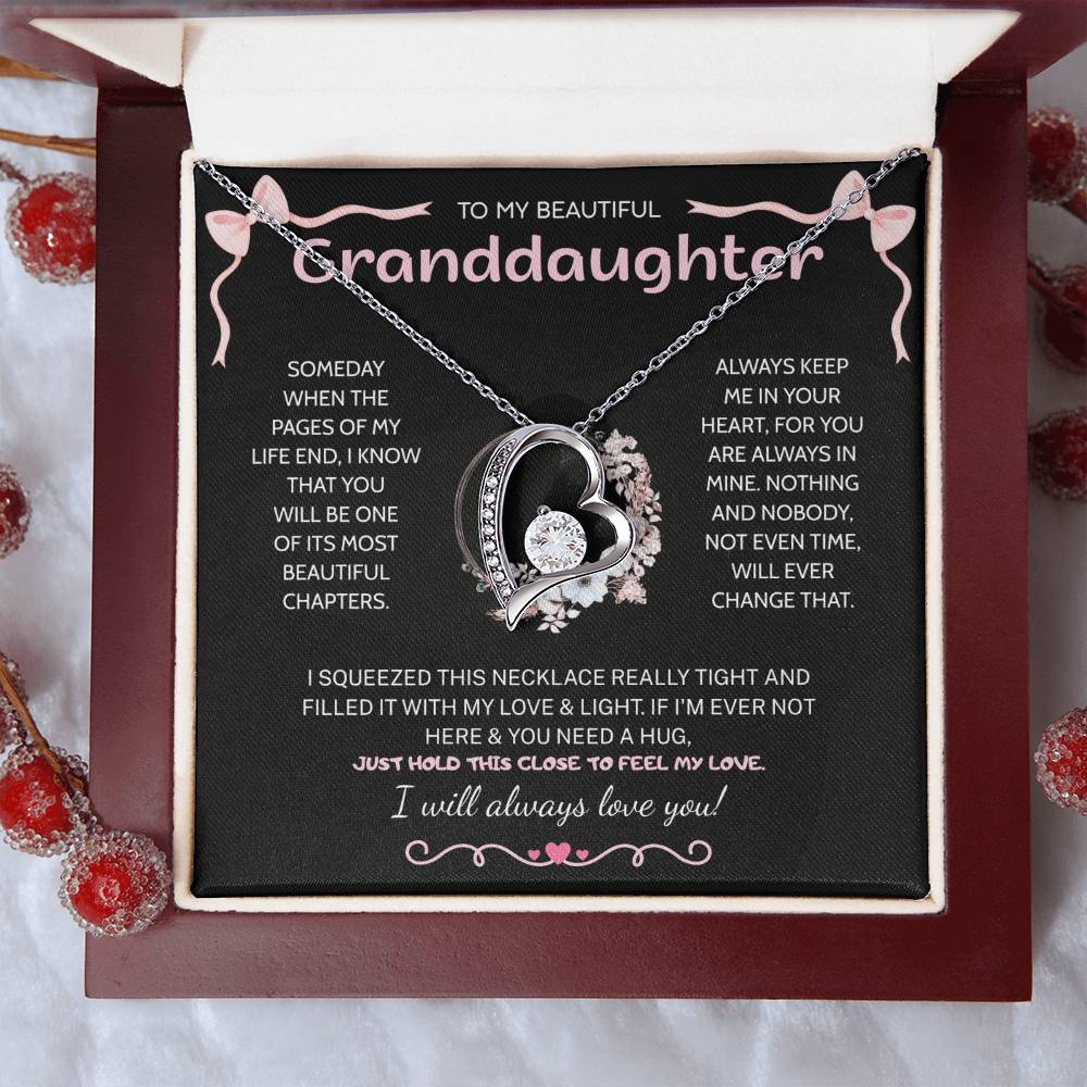 Granddaughter Gifts From Grandma Grandpa - To My Granddaughter Necklace With Heartfelt Message & Elegant Box, Jewelry Gift For Birthday, Graduation, Valentines, Mothers Day, Christmas & More