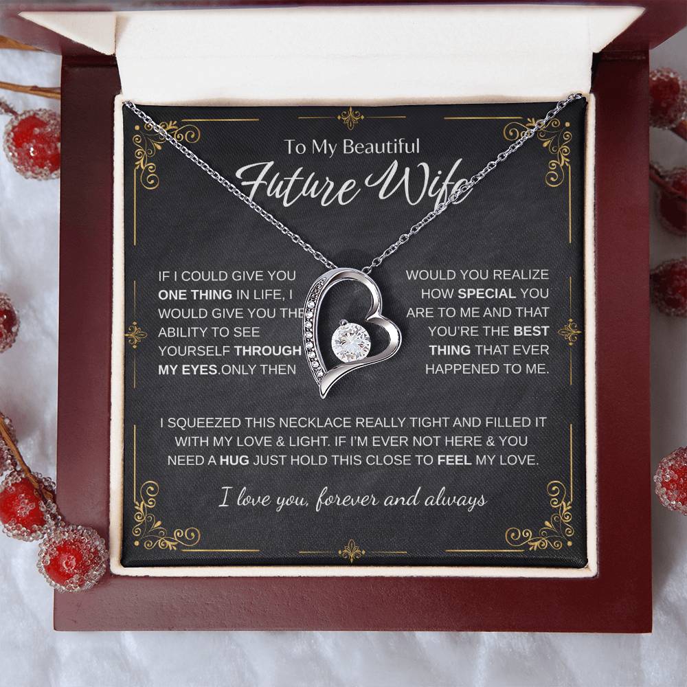 To My Future Wife Necklace - Promise Necklace For Her, Fiance Gifts For Her, Birthday Gifts For Future Wife With Message Card, To My Soulmate Necklace For Women Women Romantic Jewelry With Message Card, Gift Box