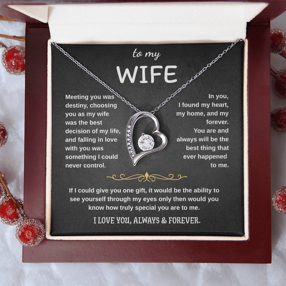 To My Wife Jewelry – Forever Love Necklace, Romantic Gift for Her, The Greatest Blessing in My Life, Perfect for Birthday, Christmas, Anniversary, or Valentine’s Day