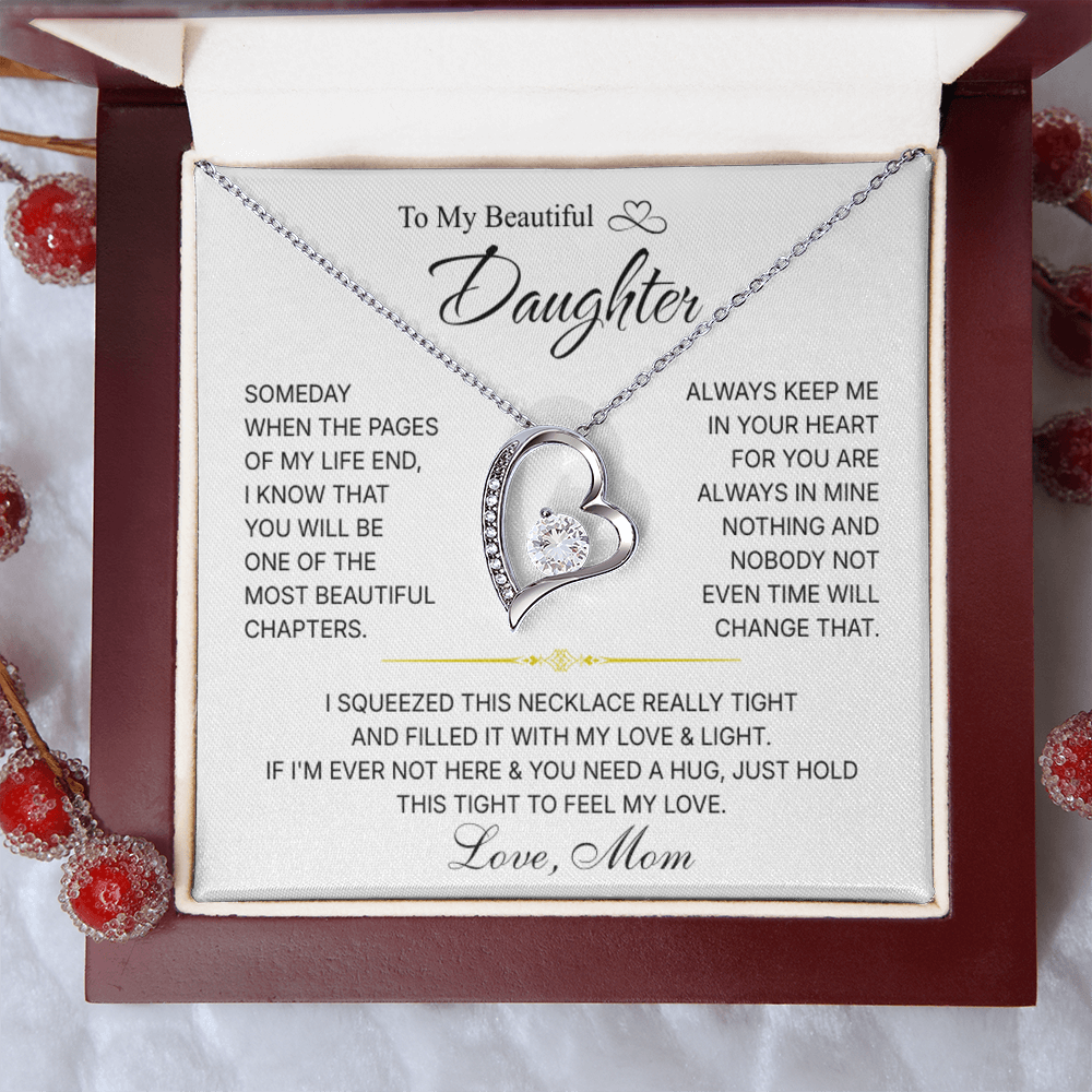 To My Daughter Necklace from Dad – Christmas Gift for Daughter or Daughter-in-Law, Birthday Jewelry for Women, Valentine's Day & Mother's Day Present
