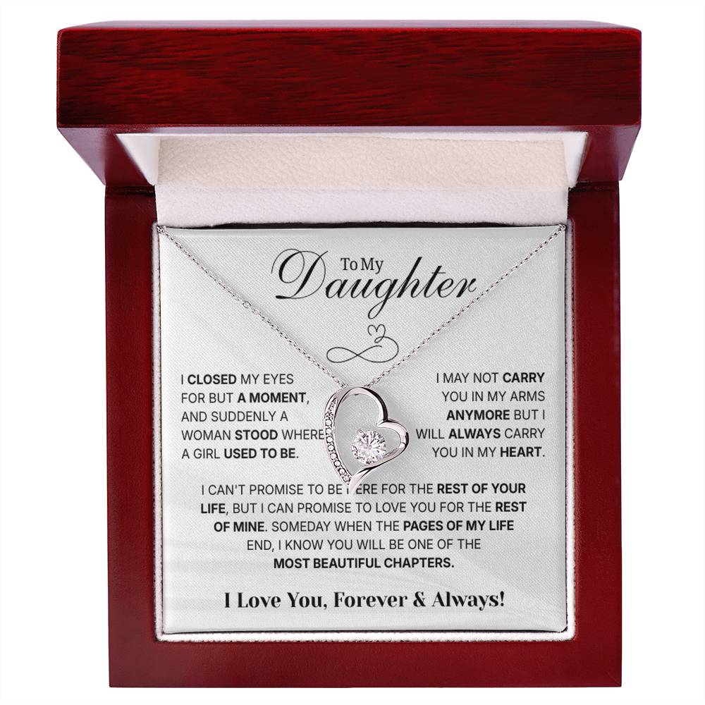 To My Daughter Necklace from Dad – Christmas Gift for Daughter or Daughter-in-Law, Birthday Jewelry for Women, Valentine's Day & Mother's Day Present