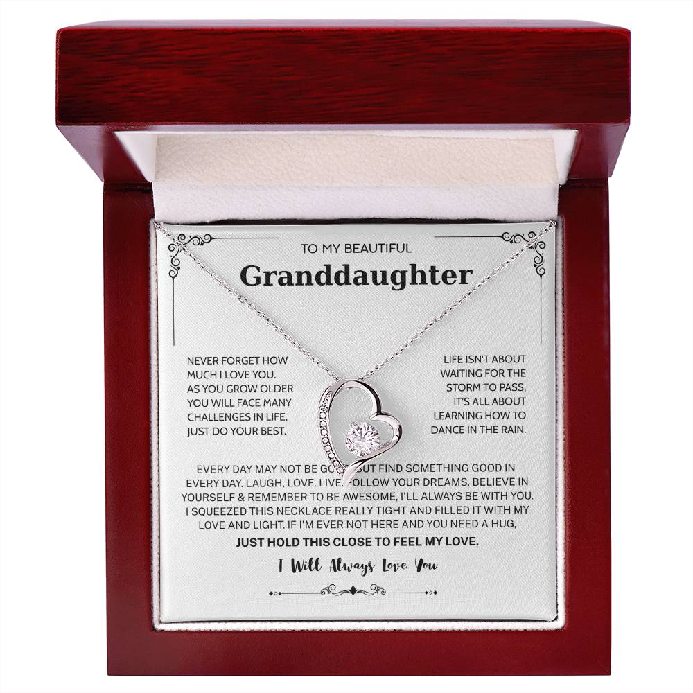 Granddaughter Gifts From Grandma Grandpa - To My Granddaughter Necklace With Heartfelt Message & Elegant Box, Jewelry Gift For Birthday, Graduation, Valentines, Mothers Day, Christmas & More
