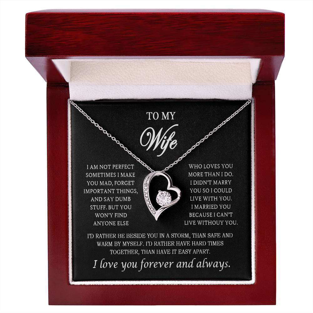 To My Wife Heart Necklace – Stainless Steel Pendant for Women – Meaningful Gift for Anniversary, Birthday, Christmas, Valentine’s Day
