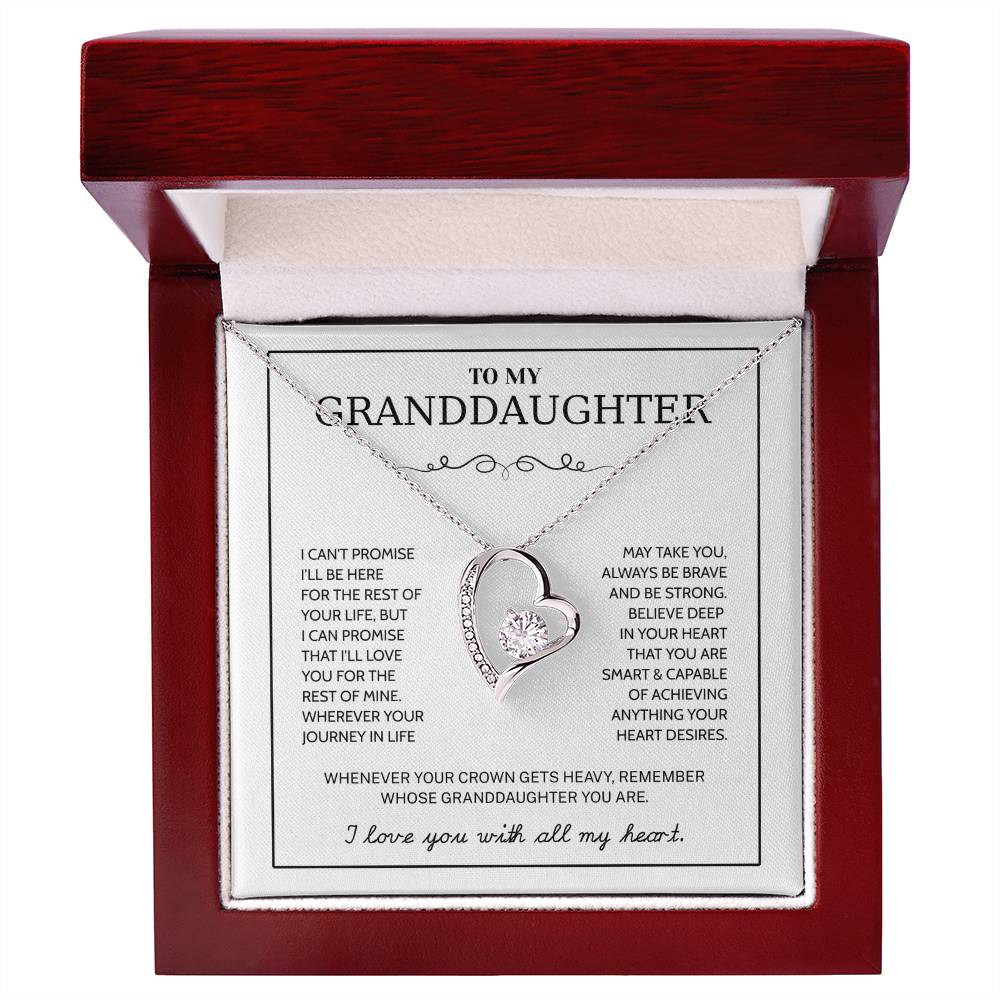 Granddaughter Gifts From Grandma Grandpa - To My Granddaughter Necklace With Heartfelt Message & Elegant Box, Jewelry Gift For Birthday, Graduation, Valentines, Mothers Day, Christmas & More