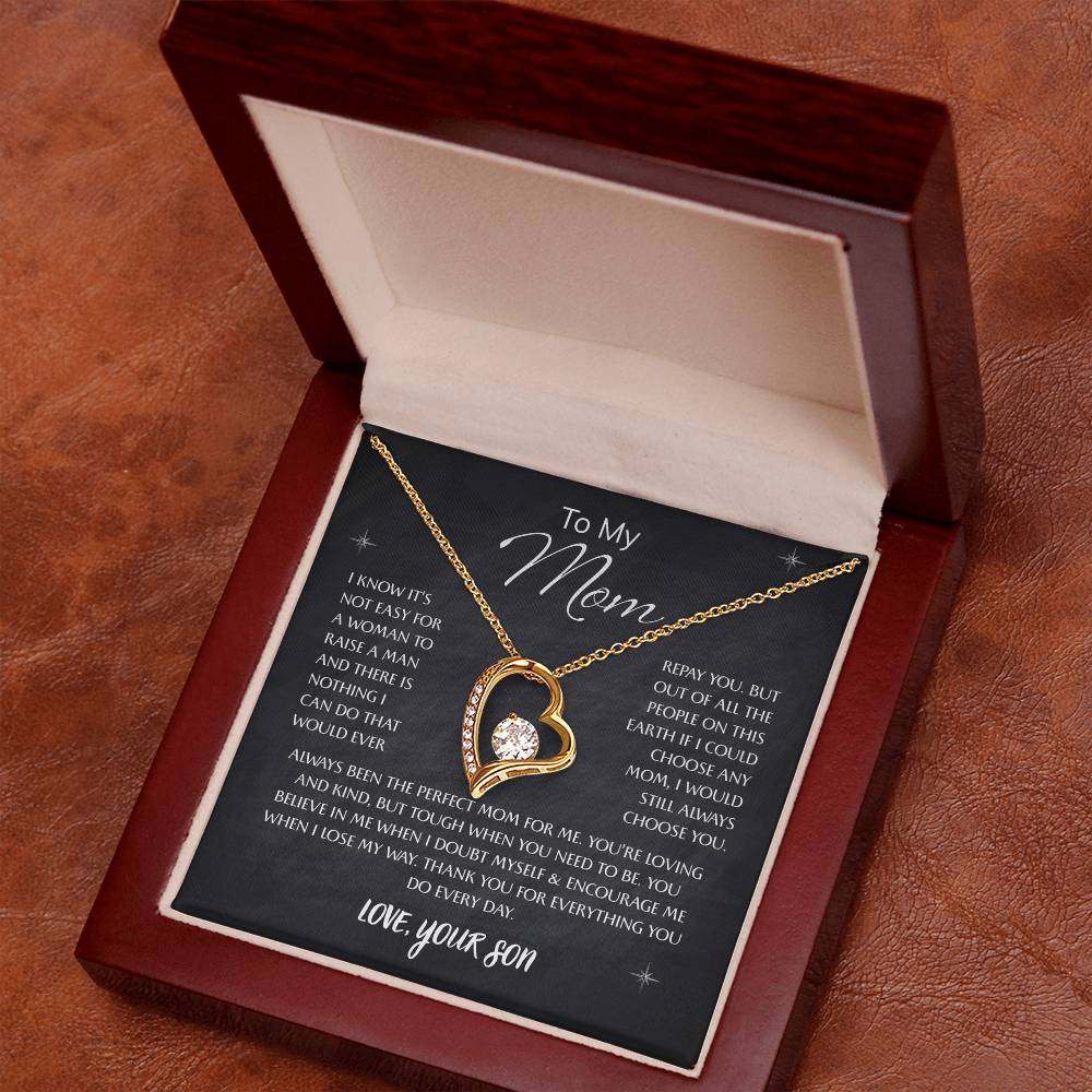 To My Mom – Sentimental Necklace with Heartfelt Card, Thoughtful Gifts from Daughter or Son for Mother’s Day, Birthday, Christmas