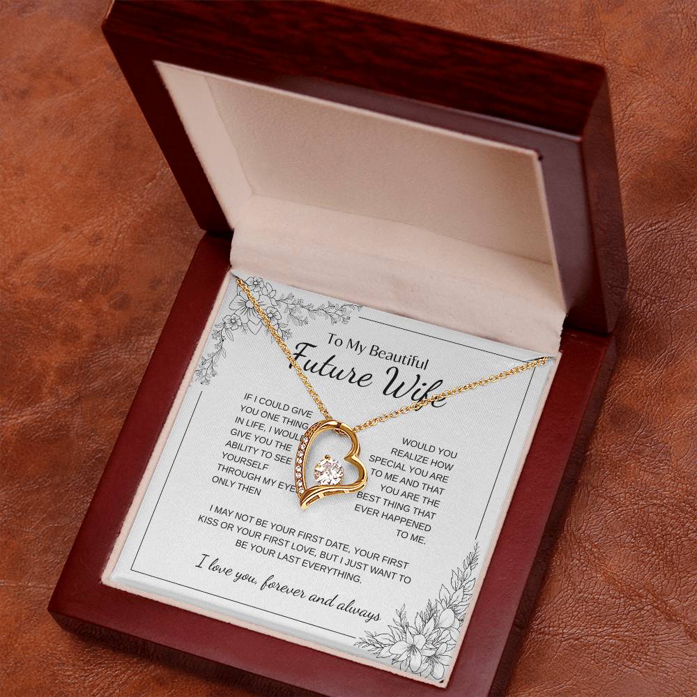 To My Future Wife Necklace - Promise Necklace For Her, Fiance Gifts For Her, Birthday Gifts For Future Wife With Message Card, To My Soulmate Necklace For Women Women Romantic Jewelry With Message Card, Gift Box