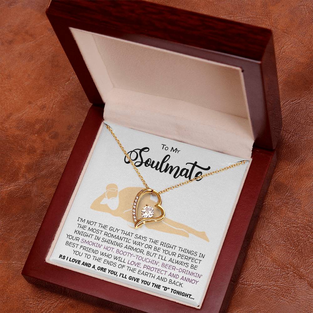 Necklace To my Soulmate necklace for Women Gifts from Boyfriend Funny Gifts For Girlfriend Best Birthday Gift Ideas For Wife, Romantic Jewelry For Her Anniversary on Valentine day Forever Love not Earing Template