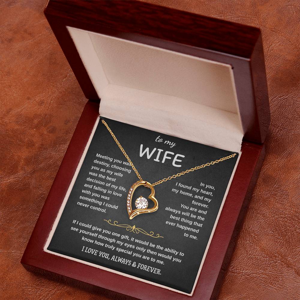 To My Wife Jewelry – Forever Love Necklace, Romantic Gift for Her, The Greatest Blessing in My Life, Perfect for Birthday, Christmas, Anniversary, or Valentine’s Day