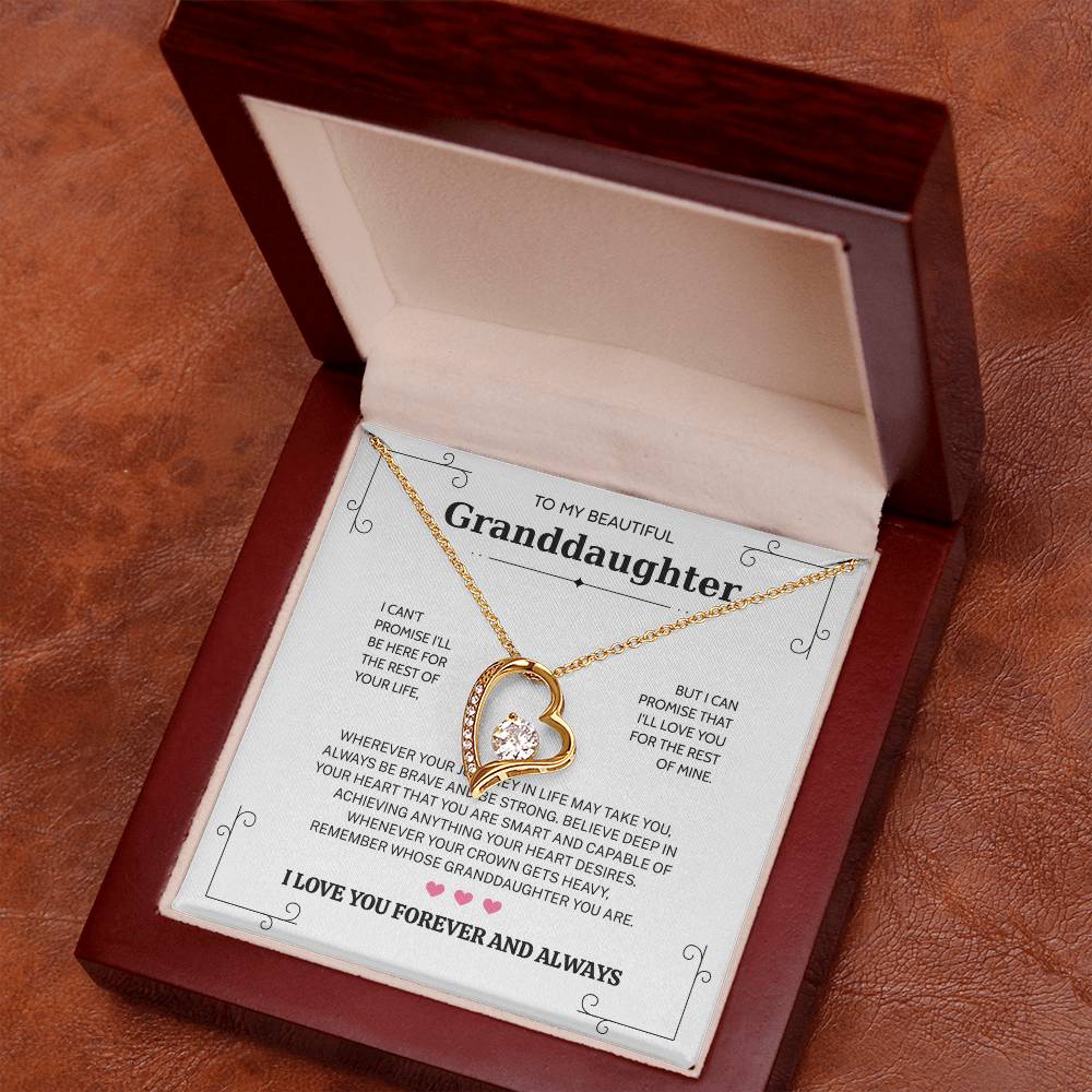 Granddaughter Gifts From Grandma Grandpa - To My Granddaughter Necklace With Heartfelt Message & Elegant Box, Jewelry Gift For Birthday, Graduation, Valentines, Mothers Day, Christmas & More