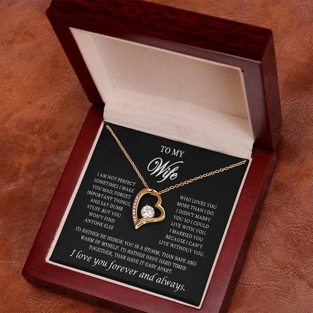 To My Wife Heart Necklace – Stainless Steel Pendant for Women – Meaningful Gift for Anniversary, Birthday, Christmas, Valentine’s Day