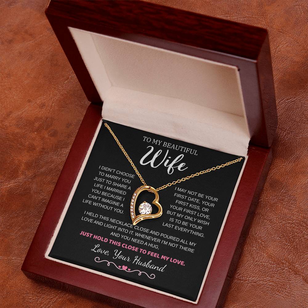 To My Wife Jewelry – Forever Love Necklace, Romantic Gift for Her, The Greatest Blessing in My Life, Perfect for Birthday, Christmas, Anniversary, or Valentine’s Day