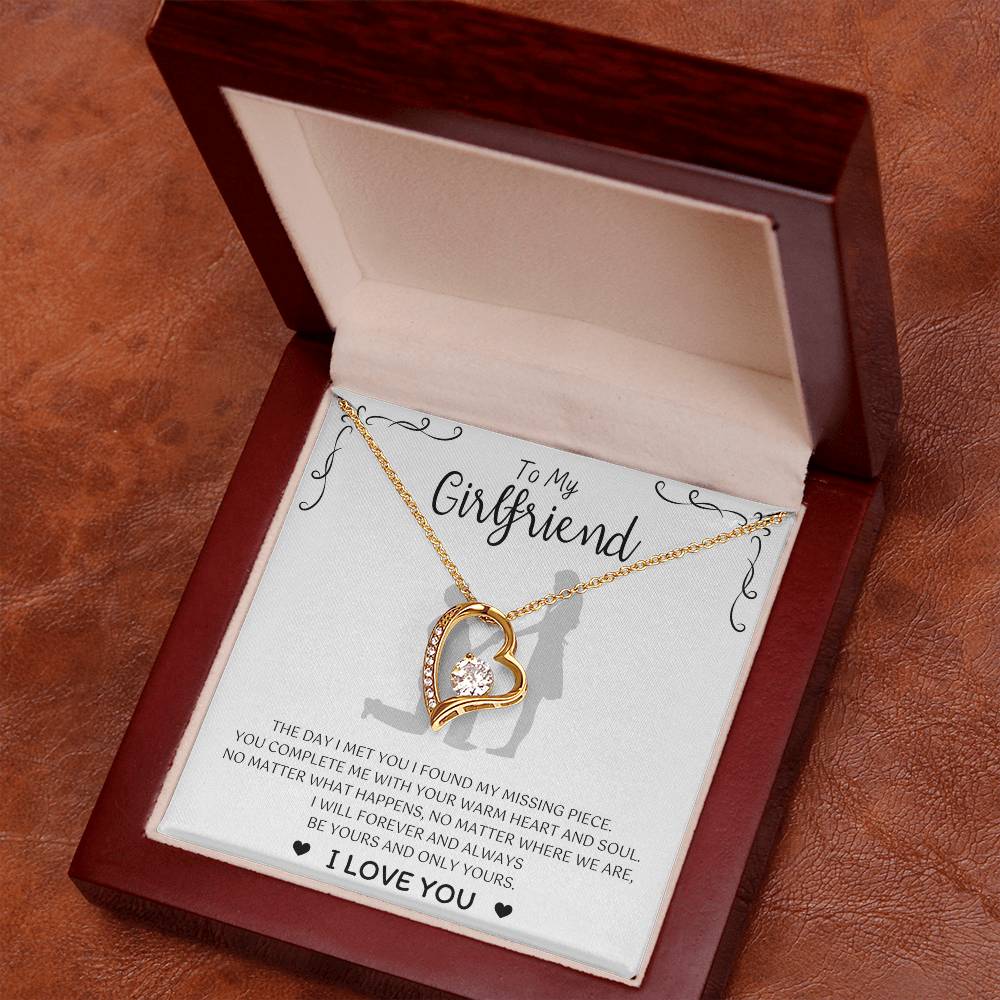 To My Girlfriend – Sterling Silver Forever Love Necklace, Meaningful Jewelry Gift for Her, Birthday, Anniversary, Valentine’s Day