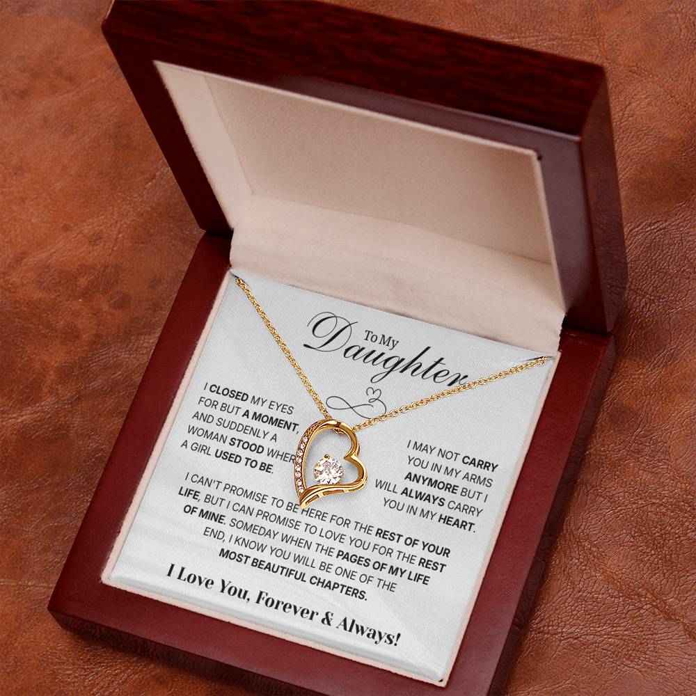 To My Daughter Necklace from Dad – Christmas Gift for Daughter or Daughter-in-Law, Birthday Jewelry for Women, Valentine's Day & Mother's Day Present
