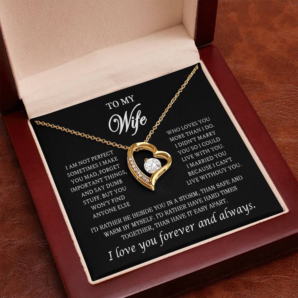 To My Wife Heart Necklace – Stainless Steel Pendant for Women – Meaningful Gift for Anniversary, Birthday, Christmas, Valentine’s Day