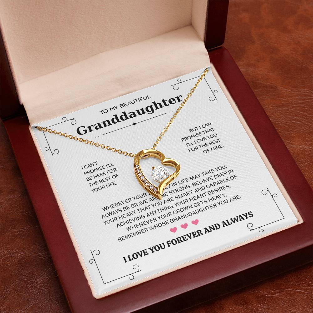 Granddaughter Gifts From Grandma Grandpa - To My Granddaughter Necklace With Heartfelt Message & Elegant Box, Jewelry Gift For Birthday, Graduation, Valentines, Mothers Day, Christmas & More