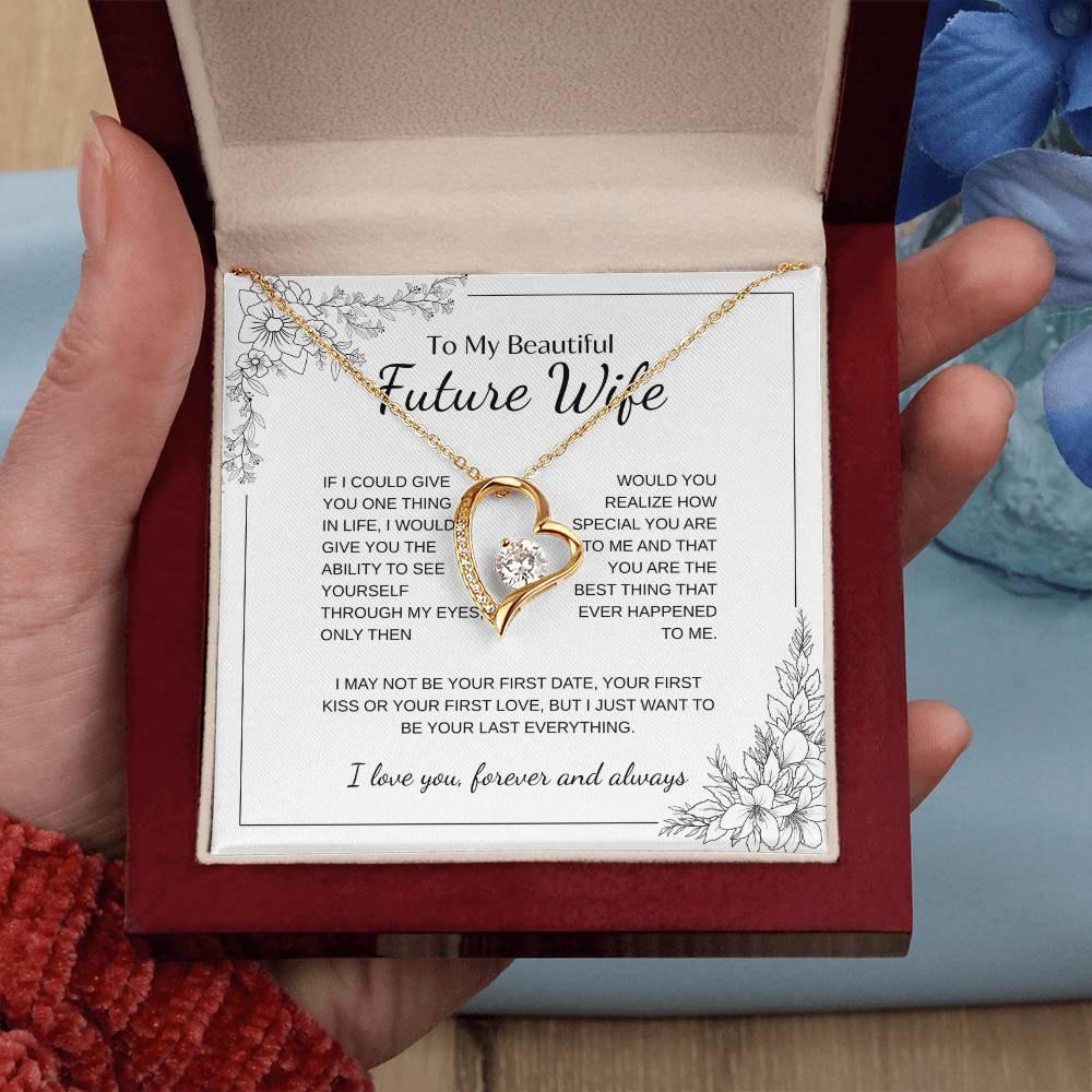 To My Future Wife Necklace - Promise Necklace For Her, Fiance Gifts For Her, Birthday Gifts For Future Wife With Message Card, To My Soulmate Necklace For Women Women Romantic Jewelry With Message Card, Gift Box