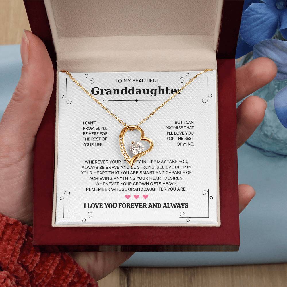 Granddaughter Gifts From Grandma Grandpa - To My Granddaughter Necklace With Heartfelt Message & Elegant Box, Jewelry Gift For Birthday, Graduation, Valentines, Mothers Day, Christmas & More
