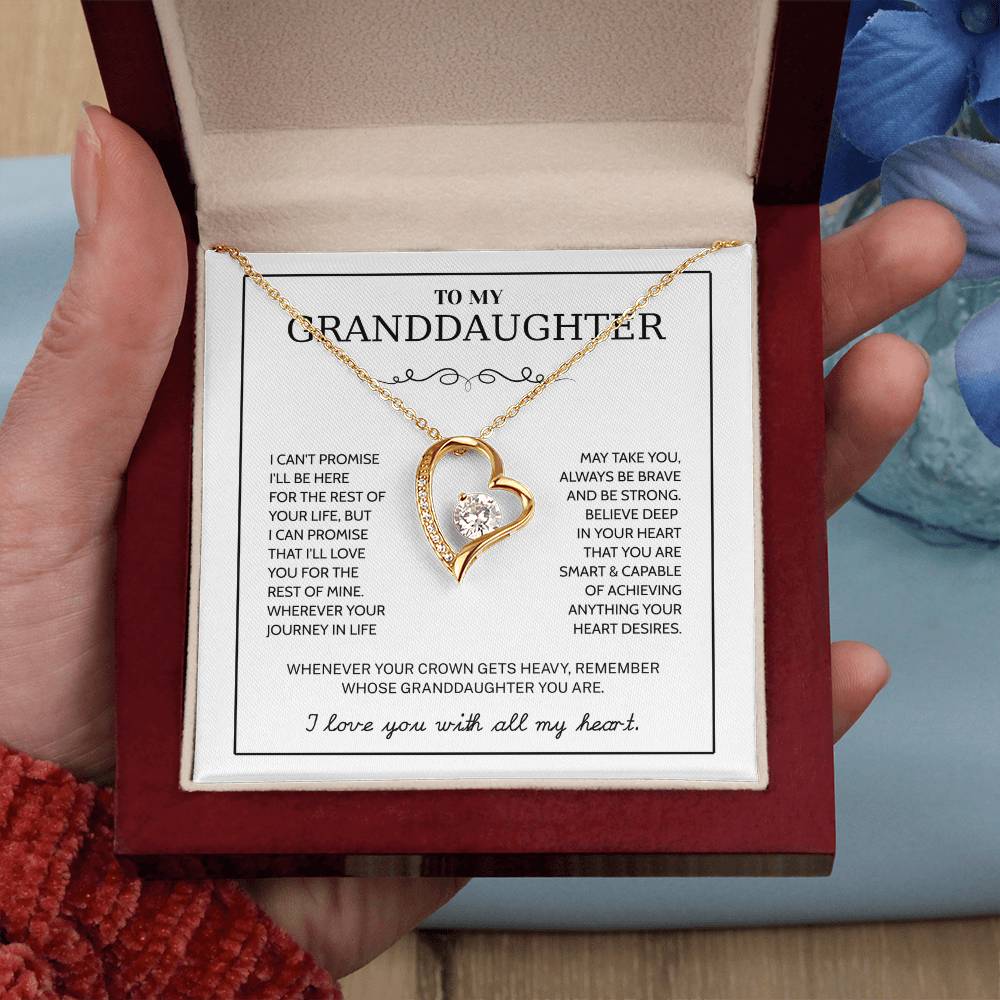 Granddaughter Gifts From Grandma Grandpa - To My Granddaughter Necklace With Heartfelt Message & Elegant Box, Jewelry Gift For Birthday, Graduation, Valentines, Mothers Day, Christmas & More
