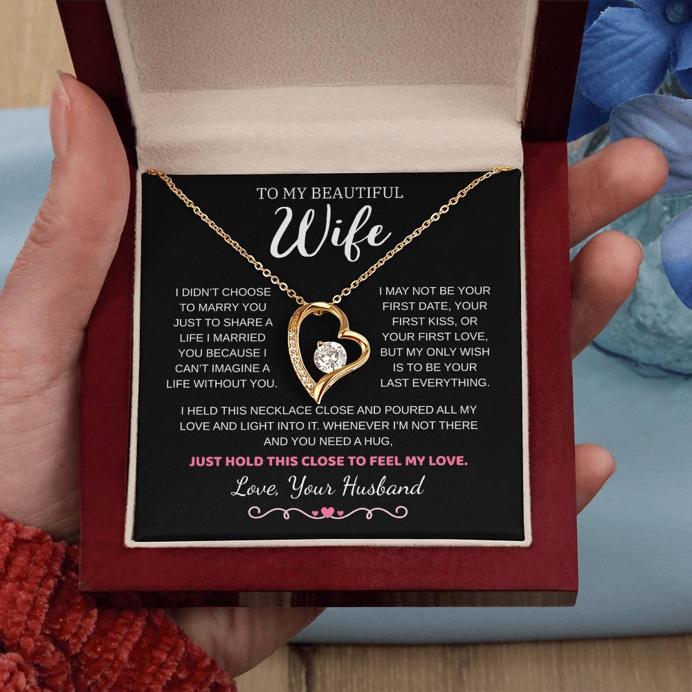 To My Wife Jewelry – Forever Love Necklace, Romantic Gift for Her, The Greatest Blessing in My Life, Perfect for Birthday, Christmas, Anniversary, or Valentine’s Day