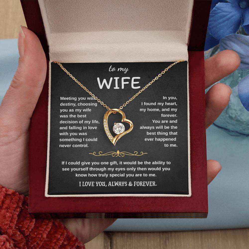 To My Wife Jewelry – Forever Love Necklace, Romantic Gift for Her, The Greatest Blessing in My Life, Perfect for Birthday, Christmas, Anniversary, or Valentine’s Day