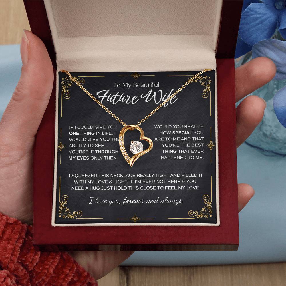 To My Future Wife Necklace - Promise Necklace For Her, Fiance Gifts For Her, Birthday Gifts For Future Wife With Message Card, To My Soulmate Necklace For Women Women Romantic Jewelry With Message Card, Gift Box