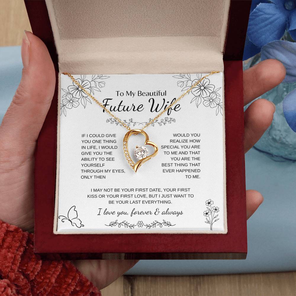 To My Future Wife Necklace - Promise Necklace For Her, Fiance Gifts For Her, Birthday Gifts For Future Wife With Message Card, To My Soulmate Necklace For Women Women Romantic Jewelry With Message Card, Gift Box