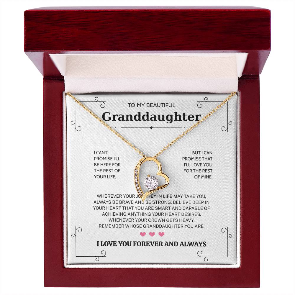Granddaughter Gifts From Grandma Grandpa - To My Granddaughter Necklace With Heartfelt Message & Elegant Box, Jewelry Gift For Birthday, Graduation, Valentines, Mothers Day, Christmas & More