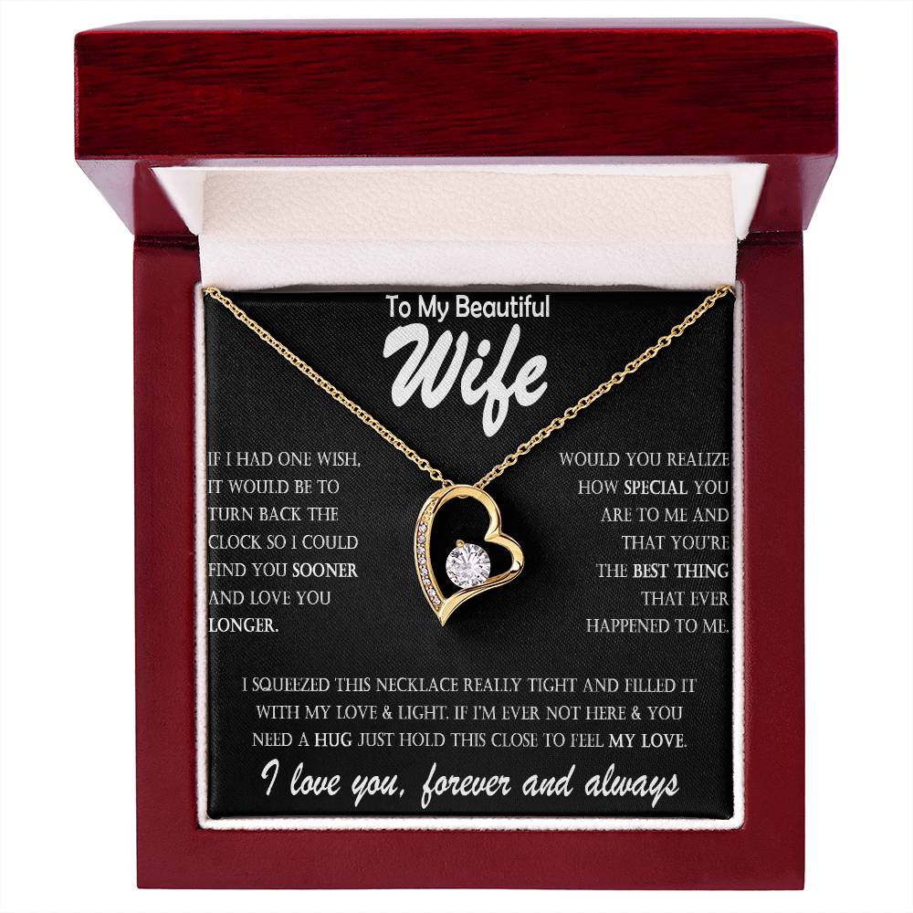 Stainless Steel Heart Necklace for Wife – Durable Love Pendant Jewelry – Perfect Romantic Gift for Her on Anniversary, Valentine’s Day, Birthday