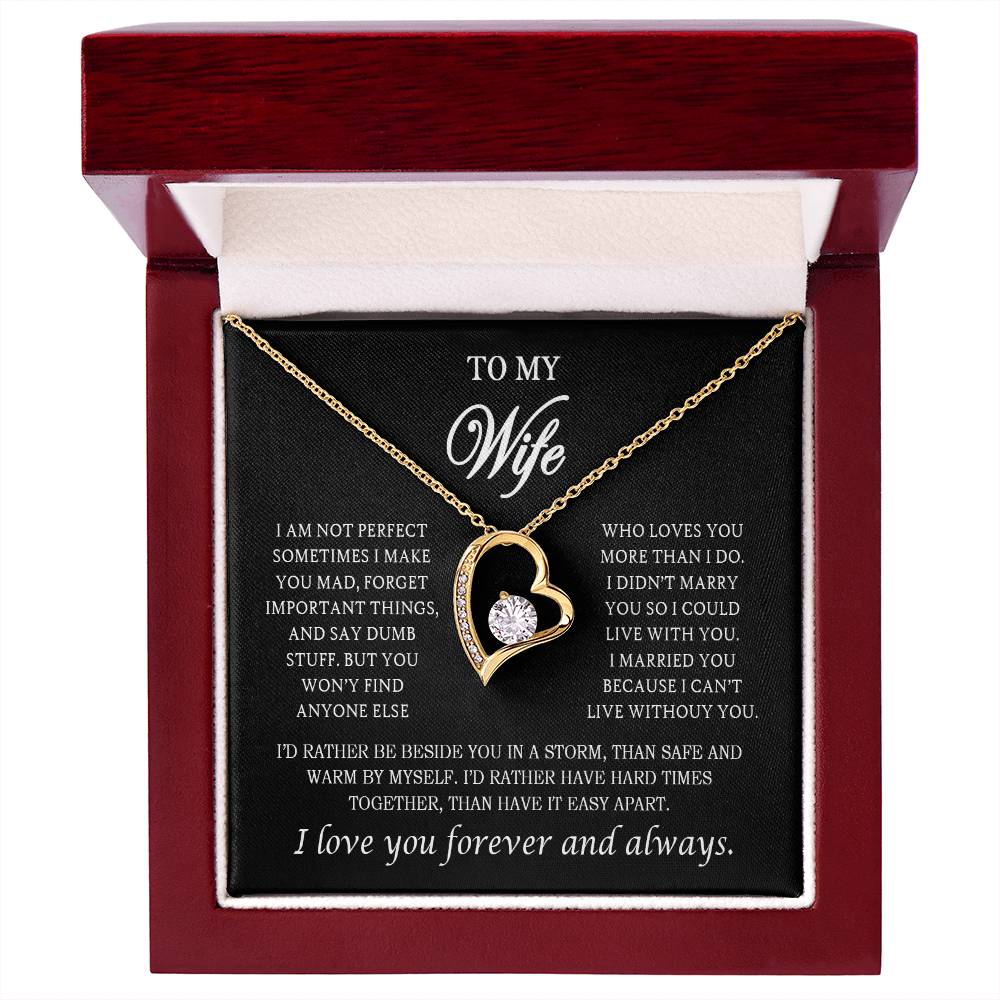 To My Wife Heart Necklace – Stainless Steel Pendant for Women – Meaningful Gift for Anniversary, Birthday, Christmas, Valentine’s Day