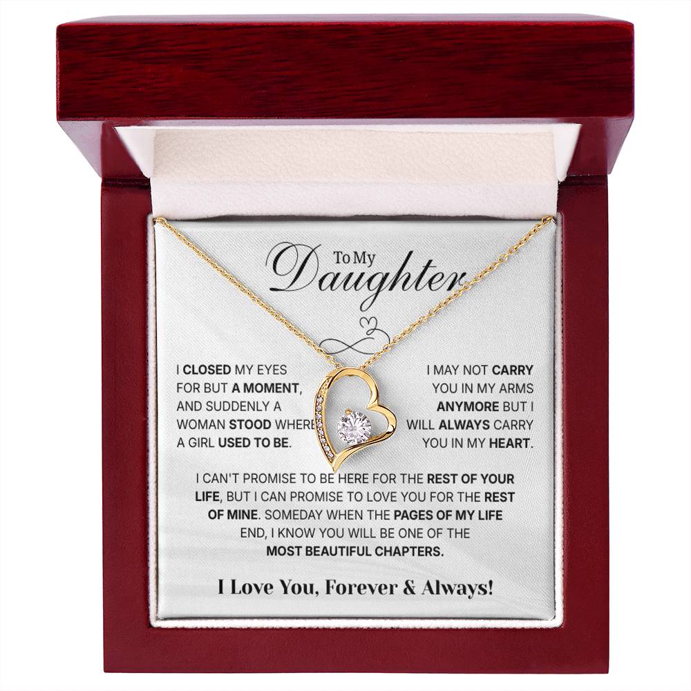 To My Daughter Necklace from Dad – Christmas Gift for Daughter or Daughter-in-Law, Birthday Jewelry for Women, Valentine's Day & Mother's Day Present