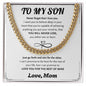 To My Son From Mom, Son Gifts From Mom and Dad, Mother and Son Necklace, Birthday Gift For My Son Graduation Christmas Cuban Link Chain Necklace Present