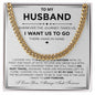Necklace Gift From Wife to Husband, Anniversary Cuban Chain Necklace for Men, Romantic Jewelry Gift for Him on Birthday, Christmas, Valentine's Day