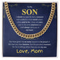 To My Son From Mom, Son Gifts From Mom and Dad, Mother and Son Necklace, Birthday Gift For My Son Graduation Christmas Cuban Link Chain Necklace Present
