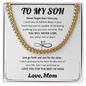 To My Son Cuban Link Chain Necklace from Mom Heartfelt Gift for Son from Parents Birthday, Graduation, Christmas Jewelry