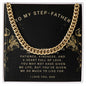 Stainless Steel Cuban Necklace for Step-Dad from Daughter or Son – Gift for Christmas, Birthday