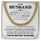 Necklace Gift From Wife to Husband, Anniversary Cuban Chain Necklace for Men, Romantic Jewelry Gift for Him on Birthday, Christmas, Valentine's Day