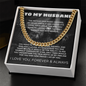 Necklace Gift From Wife to Husband, Anniversary Cuban Chain Necklace for Men, Romantic Jewelry Gift for Him on Birthday, Christmas, Valentine's Day