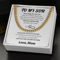 To My Son Cuban Link Chain Necklace from Mom Heartfelt Gift for Son from Parents Birthday, Graduation, Christmas Jewelry